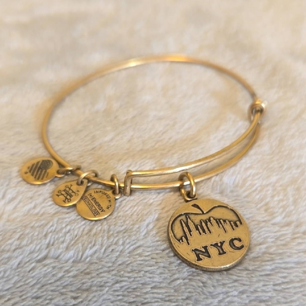 #019 Alex And Ani Gold Charm Bracelet with NYC Design